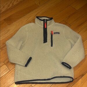 Patagonia Beige Fleece with Black and Red Accents